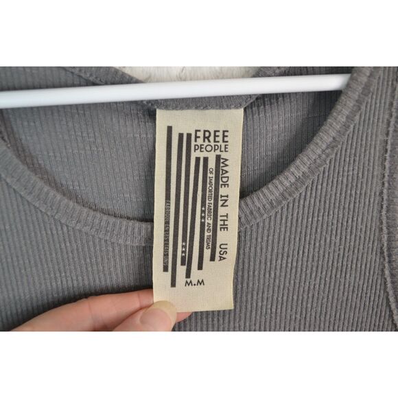 Free People Women's Medium Grey Tank Top - Picture 4 of 10